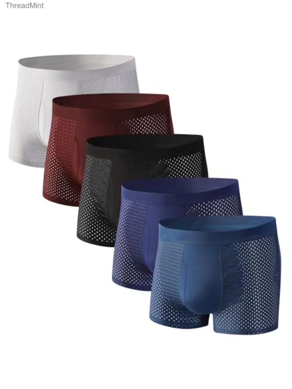 Bamboo Viscose Boxer Briefs Breathable Moisture Wicking 5 Pack